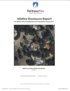 fortressfire wildfire risk report California